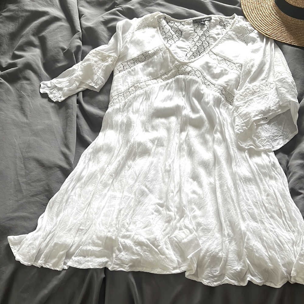 Ladakh, Small Rayon/Cotton Dress. Mid thigh length on person 5’4”